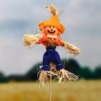 Огородное пугало «Тыква», 16 см, h=50 см, МИКС, Greengo