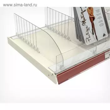 Ограничитель передний пластиковый высотой 80 мм с Т-профилем, L=1250 мм, прозрачный