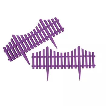 Ограждение декоративное, 30 300 см, 5 секций, пластик, сиреневый, Greengo