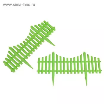 Ограждение декоративное, 30300 см, 5 секций, пластик, салатовое, Greengo