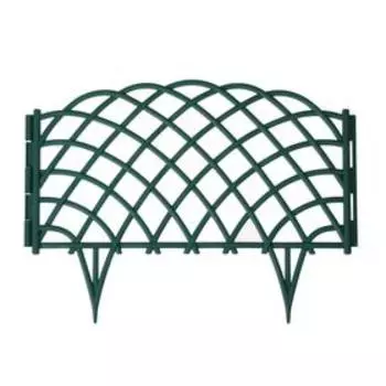 Ограждение декоративное, 34 × 270 см, 6 секций, пластик, зелёное, «Диадема»