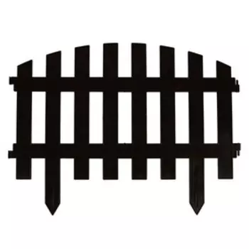 Ограждение декоративное, 35210 см, 5 секций, пластик, коричневое, RENESSANS, Greengo