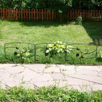 Ограждение декоративное, 54 × 62 см, 1 секция, металл, чёрное