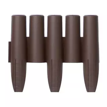 Ограждение декоративное для клумбы, 24 270 см, 10 секций, пластик, коричневое, Palisada