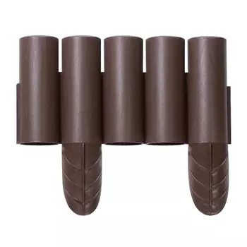 Ограждение декоративное для клумбы, 25 235 см, 8 секций, пластик, коричневое, Palisade