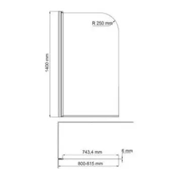 Ограждение на ванну WasserKRAFT Leine 35P01-80, 800 х 1400 мм, распашное, прозрачное