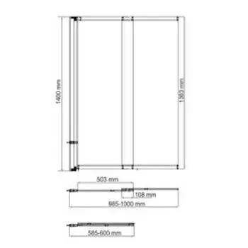Ограждение на ванну WasserKRAFT Main 41S02-100, 1000 х 1400 мм, распашное, прозрачное