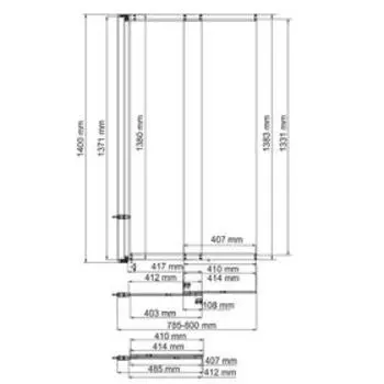 Ограждение на ванну WasserKRAFT Main 41S02-80, 800 х 1400 мм, распашное, прозрачное