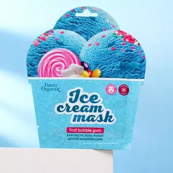 Охлаждающая тканевая маска-мороженое для лица Funny Organix «Ледяное увлажнение», 22 г