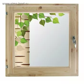Окно 100х100 см, "Берёзка", однокамерный стеклопакет, хвоя
