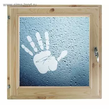 Окно 100х100 см, "Рука", однокамерный стеклопакет, уплотнитель, хвоя