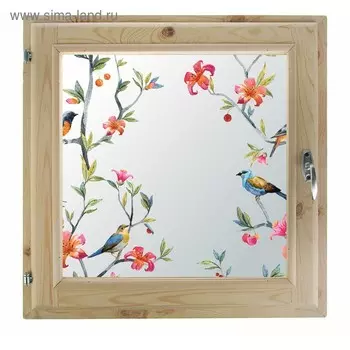 Окно, 100×100см, "Пташки", однокамерный стеклопакет