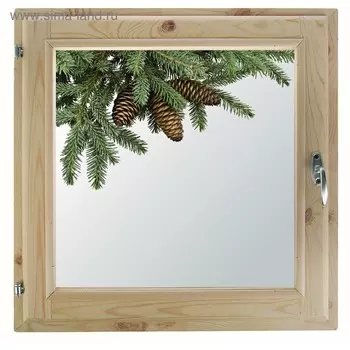 Окно, 5060см, "Еловая веточка", однокамерный стеклопакет