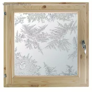 Окно 50х60 см, "Морозные узоры", однокамерный стеклопакет, уплотнитель, хвоя