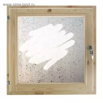 Окно 60х60 см, "Капли на стекле", однокамерный стеклопакет, уплотнитель, хвоя