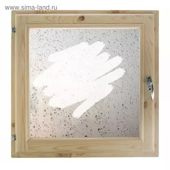 Окно 60х70 см, "Капли на стекле", однокамерный стеклопакет, уплотнитель, хвоя