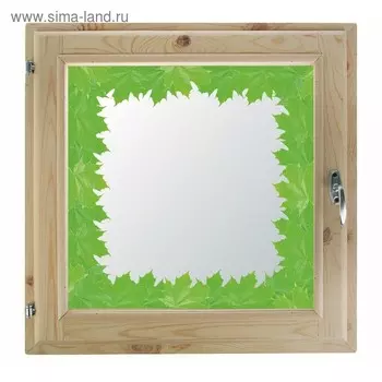 Окно 60х70 см, "Кленовые листья", однокамерный стеклопакет, уплотнитель, хвоя