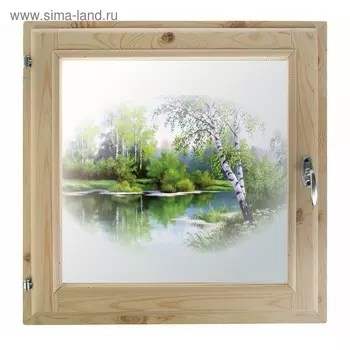 Окно 60х70 см, "Лесная сказка", однокамерный стеклопакет, уплотнитель, хвоя