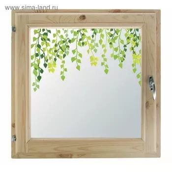 Окно, 6060см, "Листочки", однокамерный стеклопакет