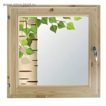 Окно 70х70 см, "Берёзка", однокамерный стеклопакет, уплотнитель, хвоя