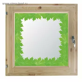 Окно 70х70 см, "Кленовые листья", однокамерный стеклопакет, уплотнитель, хвоя