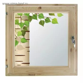 Окно 80х80 см, "Берёзка", однокамерный стеклопакет, хвоя