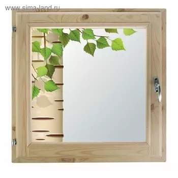 Окно 90х90 см, "Берёзка", однокамерный стеклопакет, хвоя