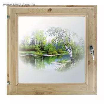 Окно, 90×90см, "Лесная сказка", однокамерный стеклопакет