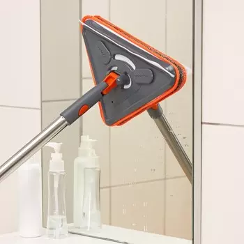 Щётка для окон Raccoon, фигурная, телескопическая стальная ручка 80(125) см, водосгон силикон 26 см, насадка из микрофибры 2617.5 см