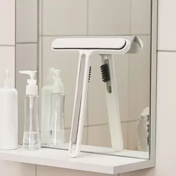 Щётка для окон Raccoon «Компакт», дополнительная щётка в ручке 17.515 см, сгон TPR=22 см, абразивная моющая часть 26.5224.5 см