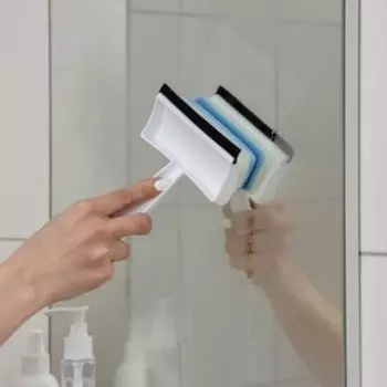 Окномойка с поролоновой насадкой Доляна «Компакт», для зеркал, стекол и душевых кабин, 12184 см