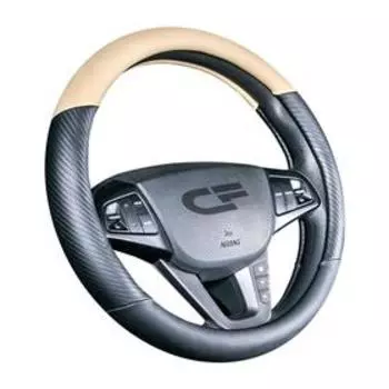 Оплетка Brutal, экокожа, черный/бежевый