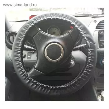 Оплетка на руль на резинке, экокожа