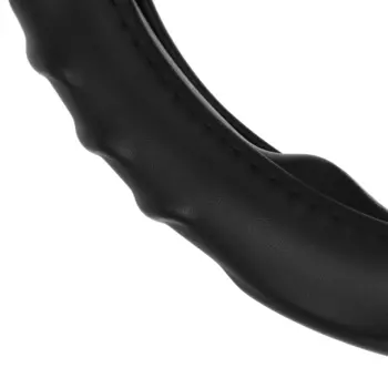 Оплетка на руль Nova Bright экокожа, рельефная, черная, с перфорирацией, M