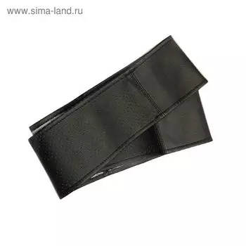 Оплетка на руль со шнуровкой, перфорированная чёрная экокожа, гладкая чёрная экокожа, размер XL