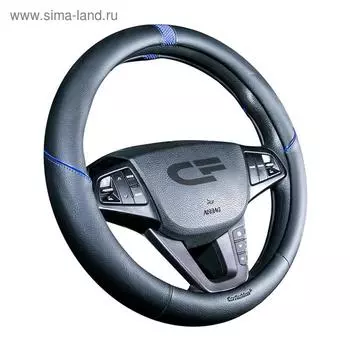 Оплетка Sector, экокожа, черный/синий