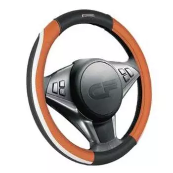 Оплетка Step, экокожа, черный/оранжевый/белый/черный/белый