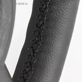 Оплётка для перетяжки руля Autoprofi, экокожа с перфорированнием, SAM-100 BK/BK, M