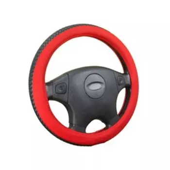 Оплётка на руль CarFashion BRAID, размер M, цвет черный/красный