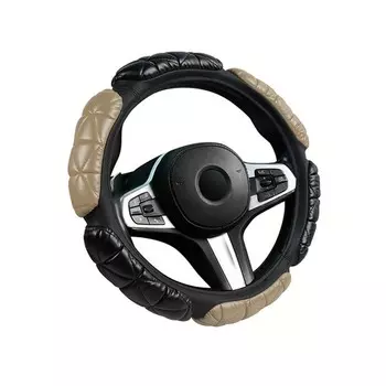 Оплётка на руль CarFashion BALLOON, размер M, цвет черный/бежевый