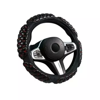 Оплётка на руль CarFashion BLACKBERRY, размер L, цвет черный/красный