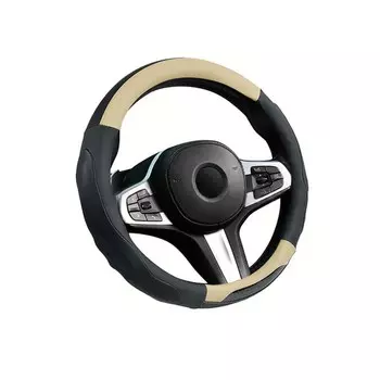 Оплётка на руль CarFashion LAREDO, размер M, цвет черный/бежевый