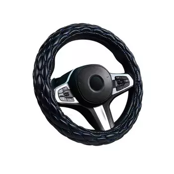 Оплётка на руль CarFashion SHUTTLE, размер M, цвет черный/синий