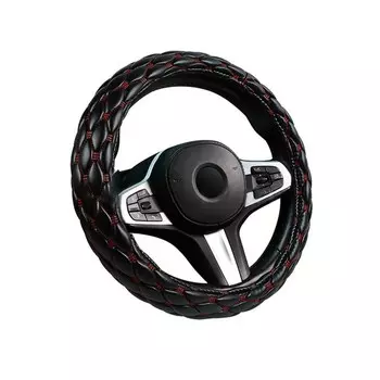 Оплётка на руль CarFashion SHUTTLE, размер M, цвет черный/красный