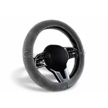 Оплётка на руль "MUTON", искусственный мех, серая