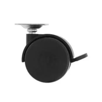 Опора колёсная ТУНДРА, с площадкой, d=50 мм, h=65 мм, с фиксатором, пластмасса, 1 шт.