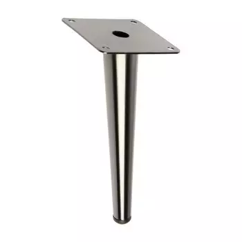 Опора мебельная CAPPIO OP07, h=200 мм, толщина площадки 1.8 мм, цвет глянцевый черный