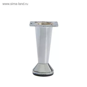 Опора мебельная, регулируемая, конусообразная, h=80 мм, цвет хром, 4 шт. TMP