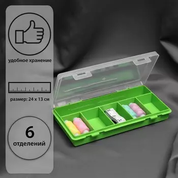 Органайзер, 24 × 13 × 3,5 см, 6 отделений, цвет МИКС