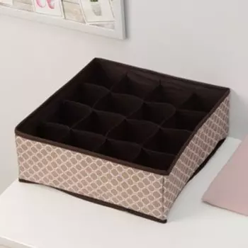 Органайзер для хранения белья Доляна «Браун», 16 ячеек, 323212 см, коричневый